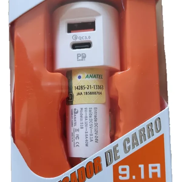 CARREGADOR VEICULAR TIPO C 9.1A S18-3 HMASTON